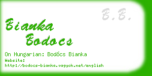 bianka bodocs business card